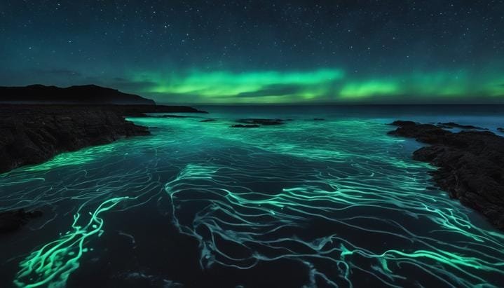 ¿Qué pasaría si los océanos se llenaran de algas bioluminiscentes?